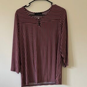 Elegant Striped Blouse in Pink and Black